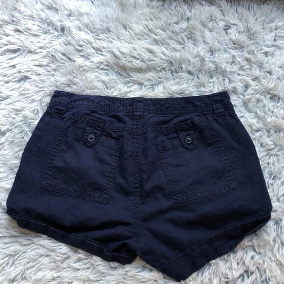 Gap Cotton Linen Blend Dark Blue Shorts Size 0 - Picture 5 of 5